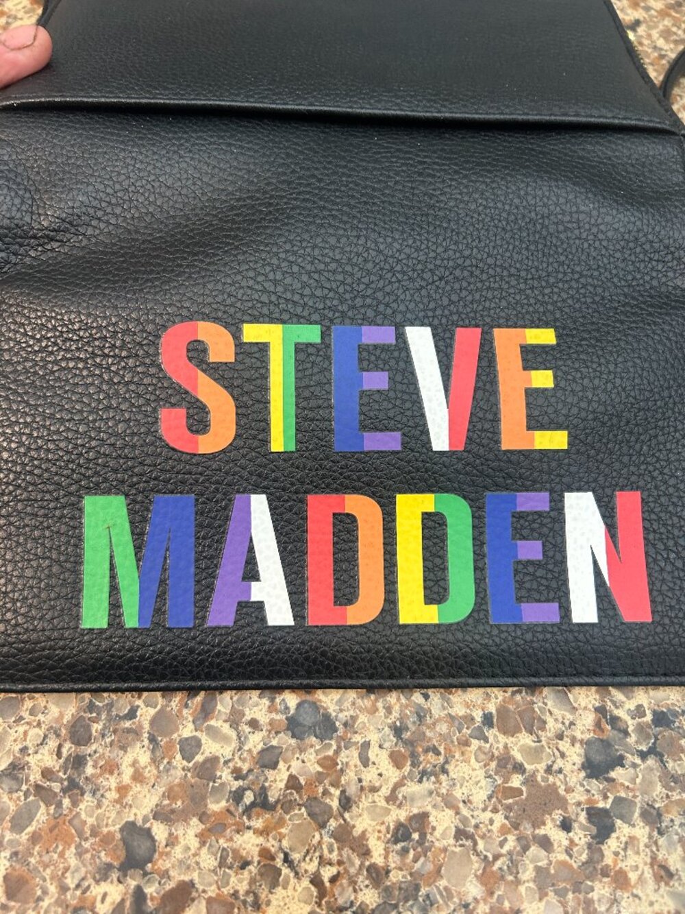 Fun Steve Madden Black Leather Crossbody Handbag